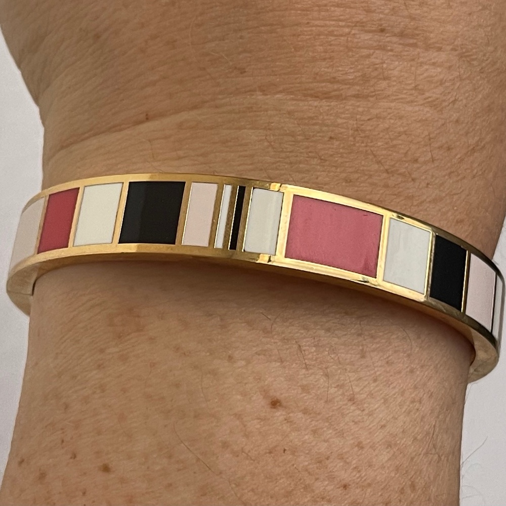 Kate Spade Light Up the room multicolor enamel hinged bangle bracelet